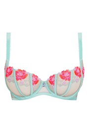 Ann Summers Blue Caged Rose Floral Embroidery Non Padded Balcony Bra - Image 5 of 5