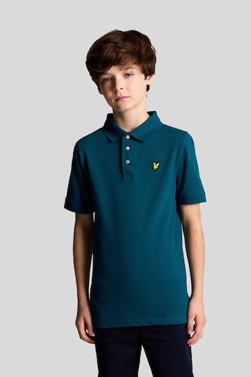 Patterned Short Sleeve Polo Shirt green