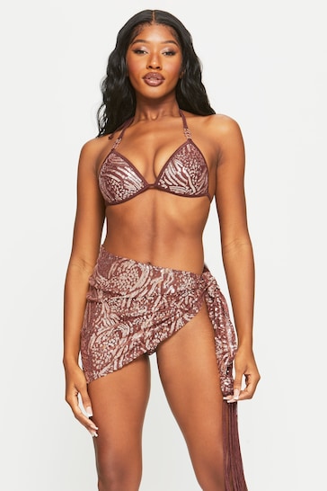 Ann Summers Sultry Heat Sequin Brown Sarong
