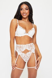 Ann Summers Ivory Angelic Floral Embroidery White Suspender Belt - Image 4 of 5