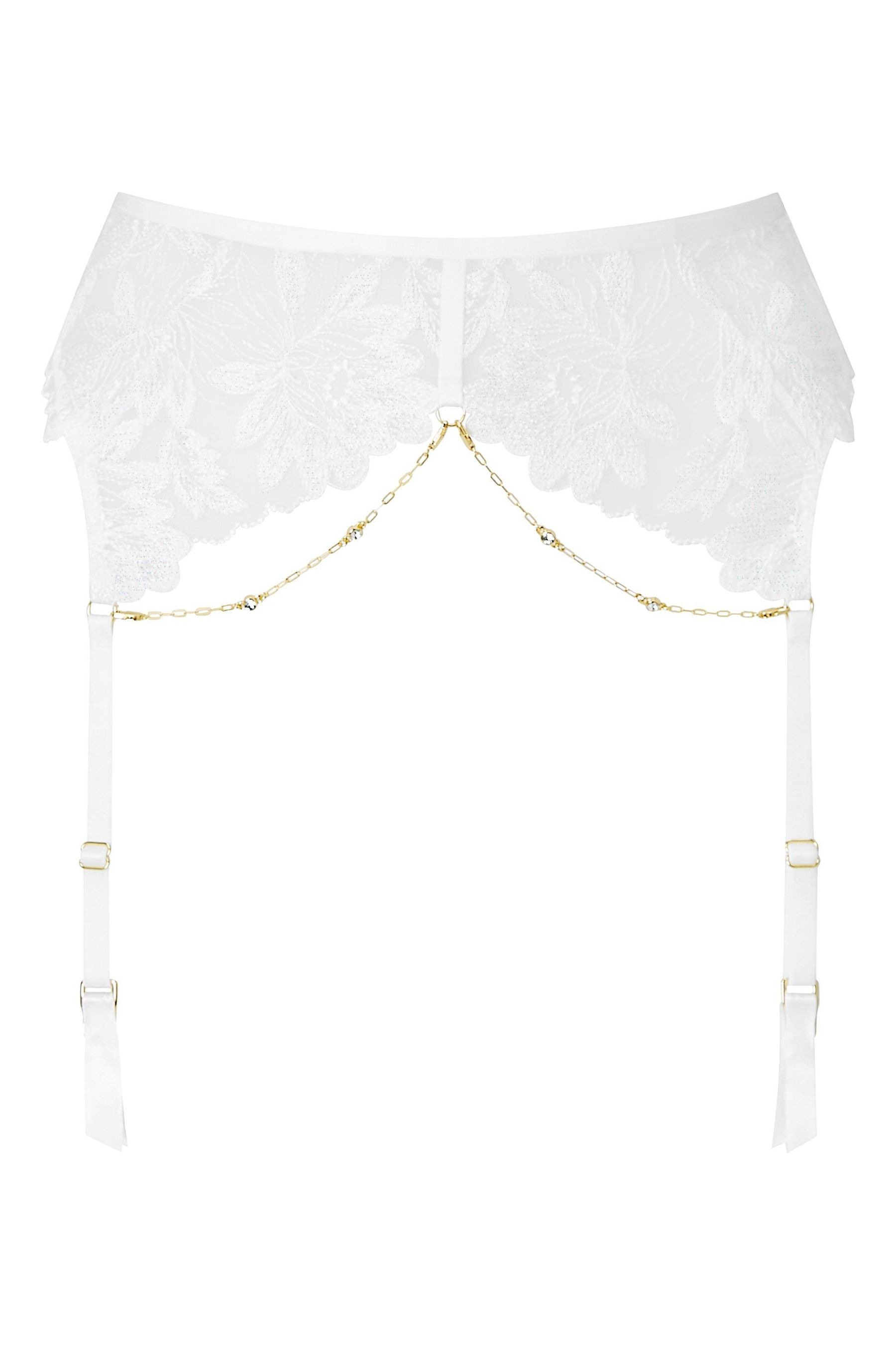 Buy Ann Summers Ivory White Angelic Floral Embroidery Suspender Belt from Next Luxembourg