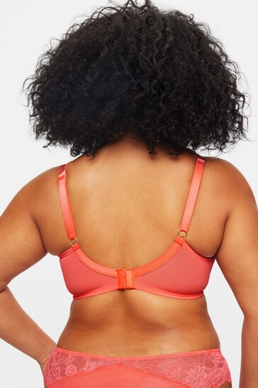 Ann Summers Orange Sexy Lace Planet Padded Plunge Bra