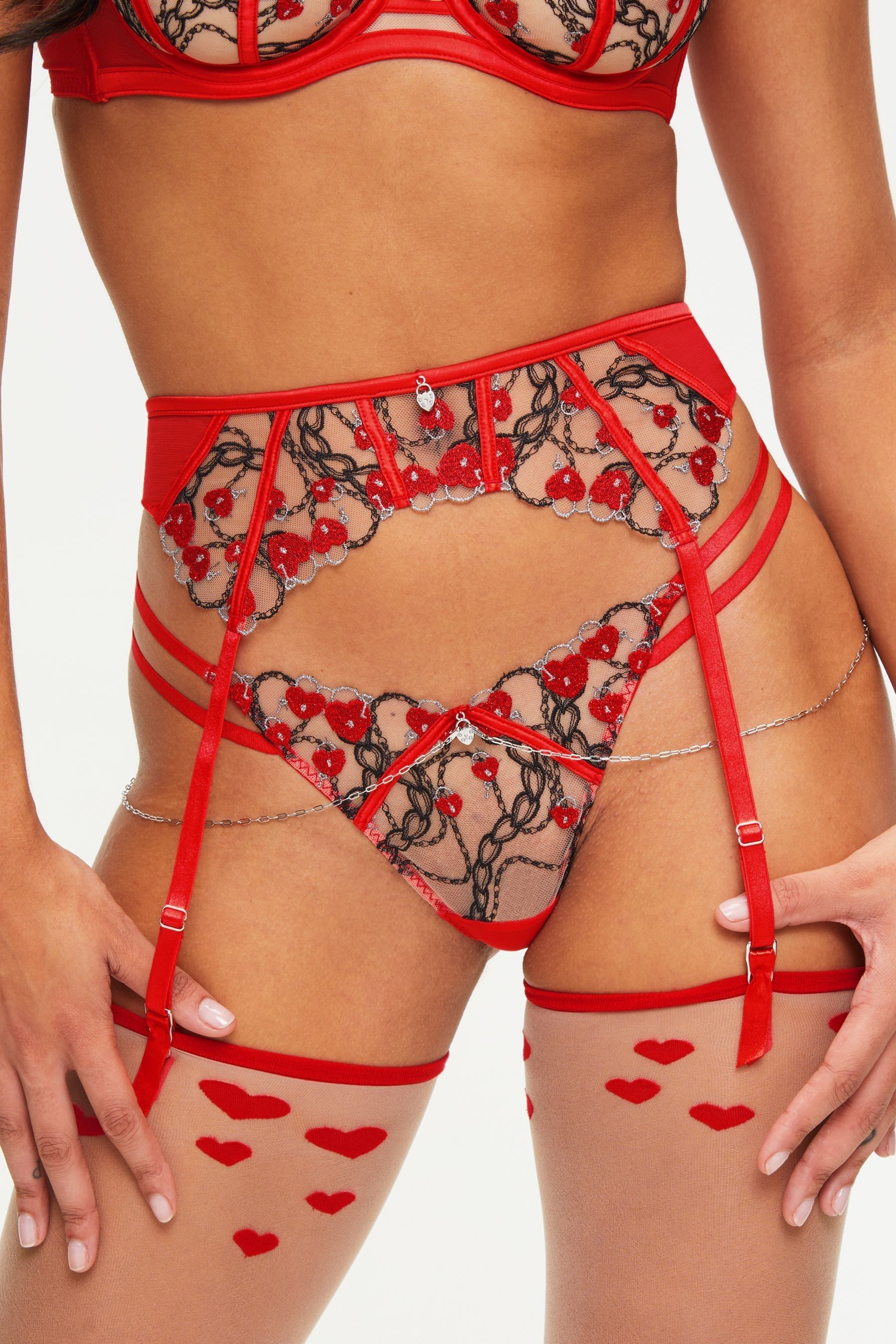 Buy Ann Summers Red Locket Heart Suspender Belt from Next Luxembourg