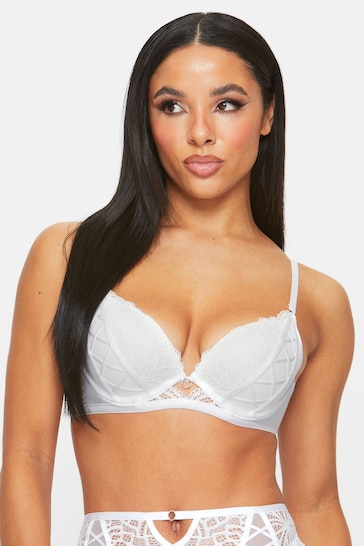 Ann Summers Unforgettable Lace Padded Plunge White Bra