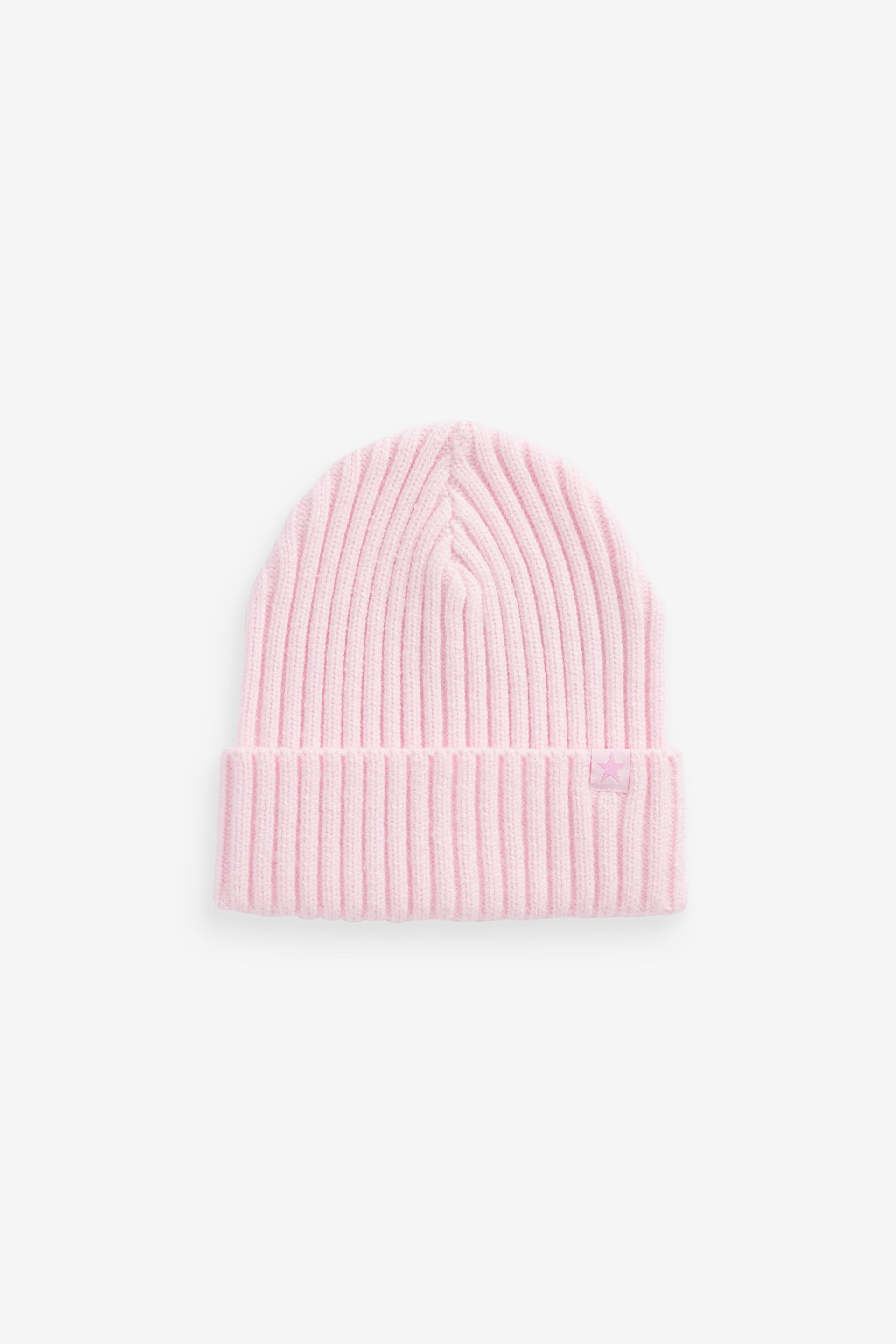 Light Pink Rib Beanie Hat (1-16yrs) - Image 1 of 2