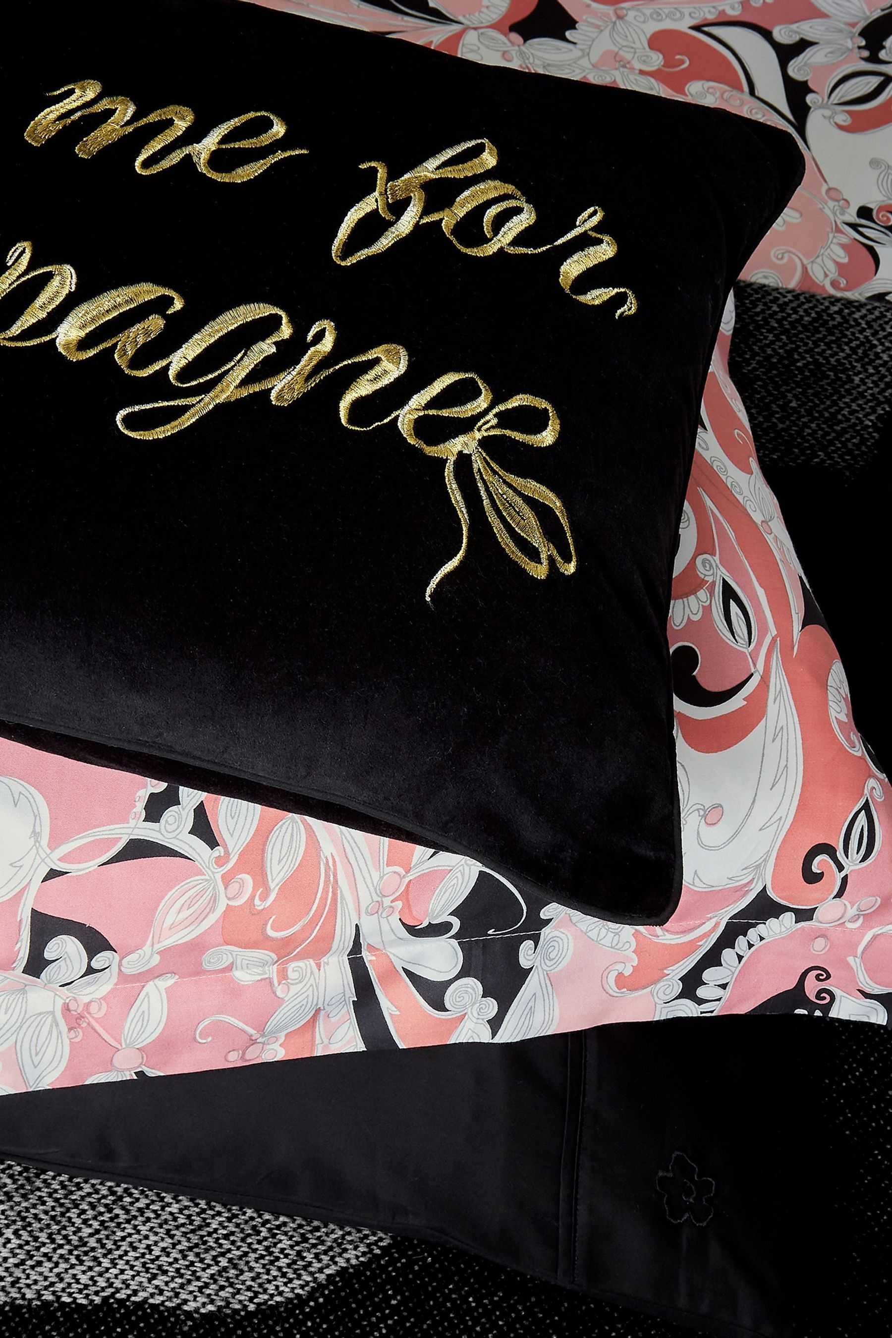 Buy Ted Baker Black Wake Me For Champagne 100 Cotton Cushion from Next United Arab Emirates