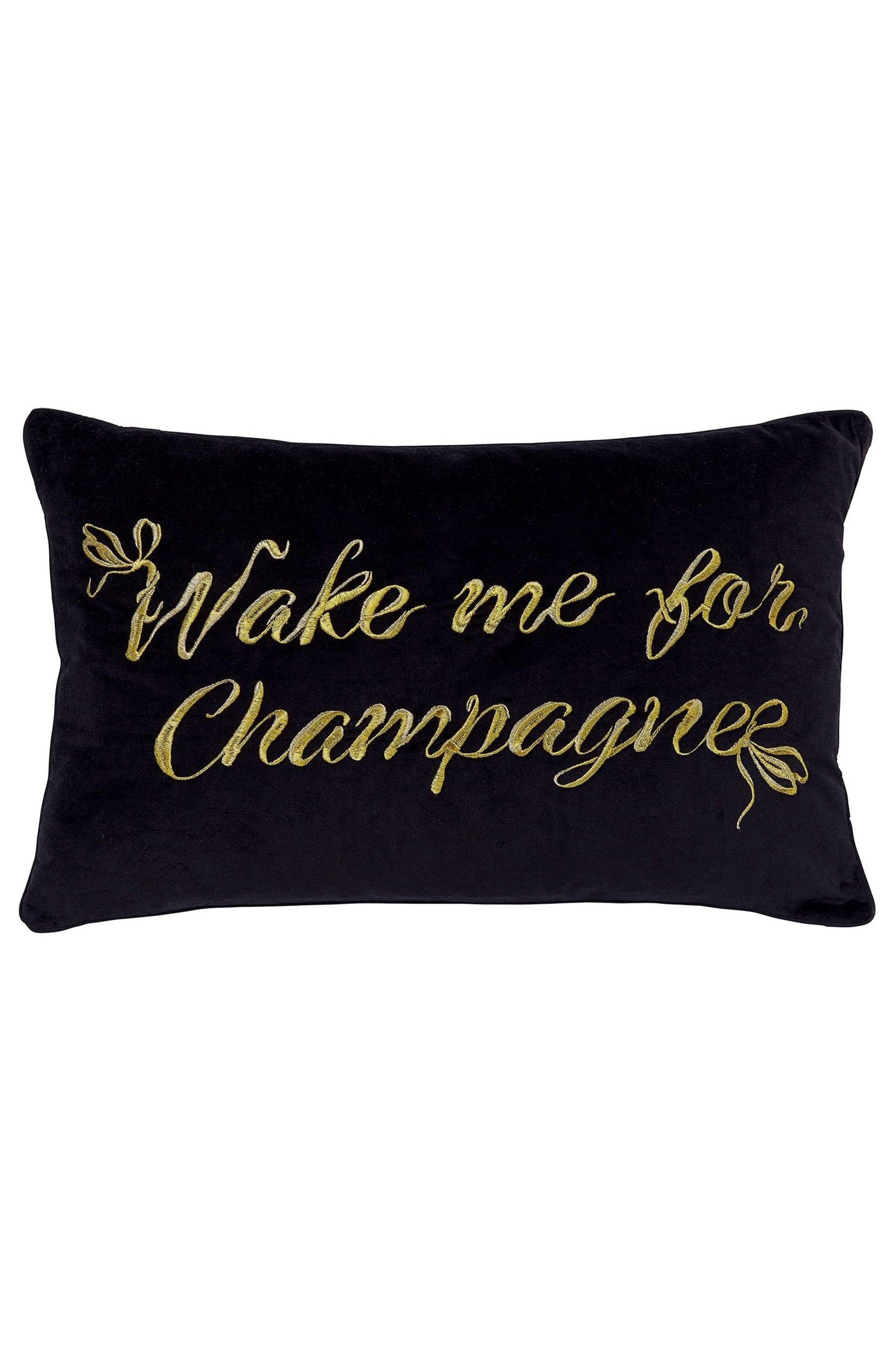 Ted Baker Black Wake Me For Champagne Cushion