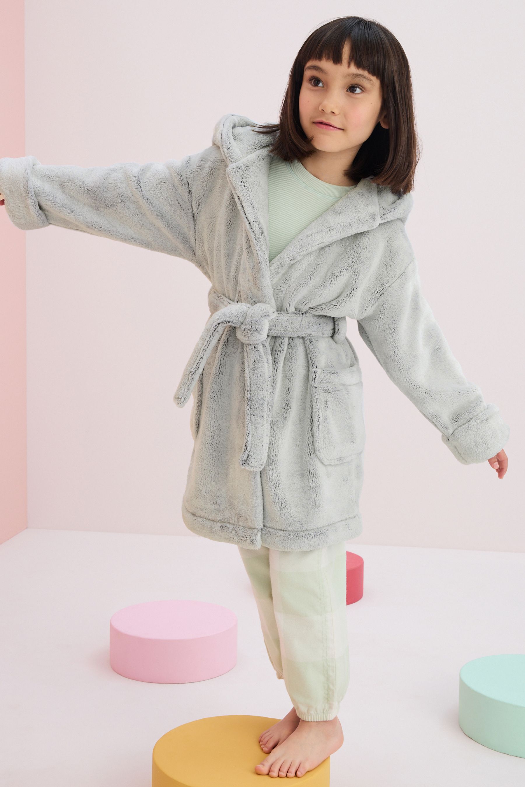 Buy Grey Soft Touch Fleece Dressing Gown 9mths 16yrs from Next United Arab Emirates