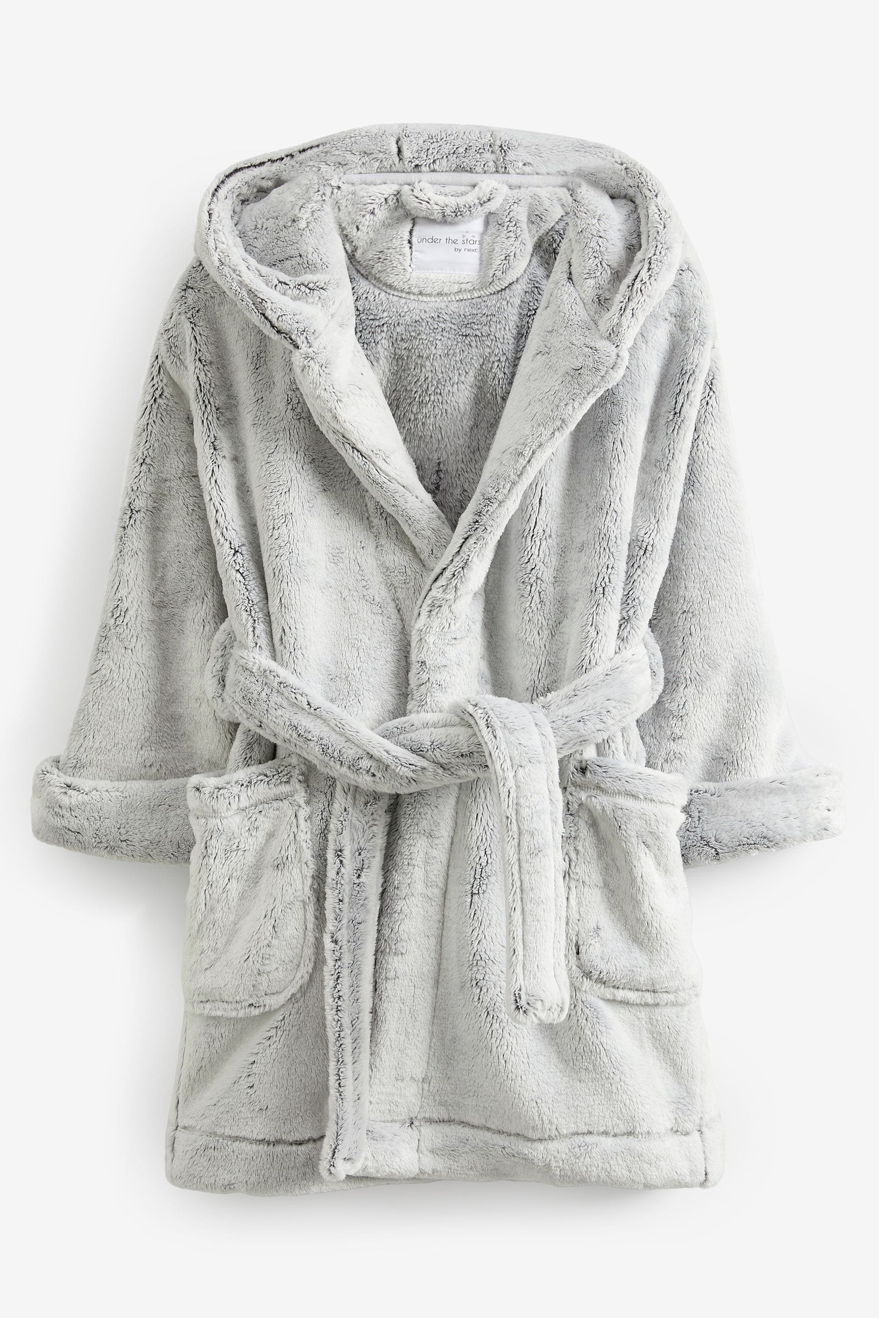 Fluffy dressing gown grey cheap