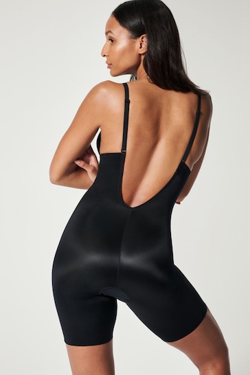 SPANX® Medium Control Suit Your Fancy Low Back Plunge Mid Thigh Bodysuit