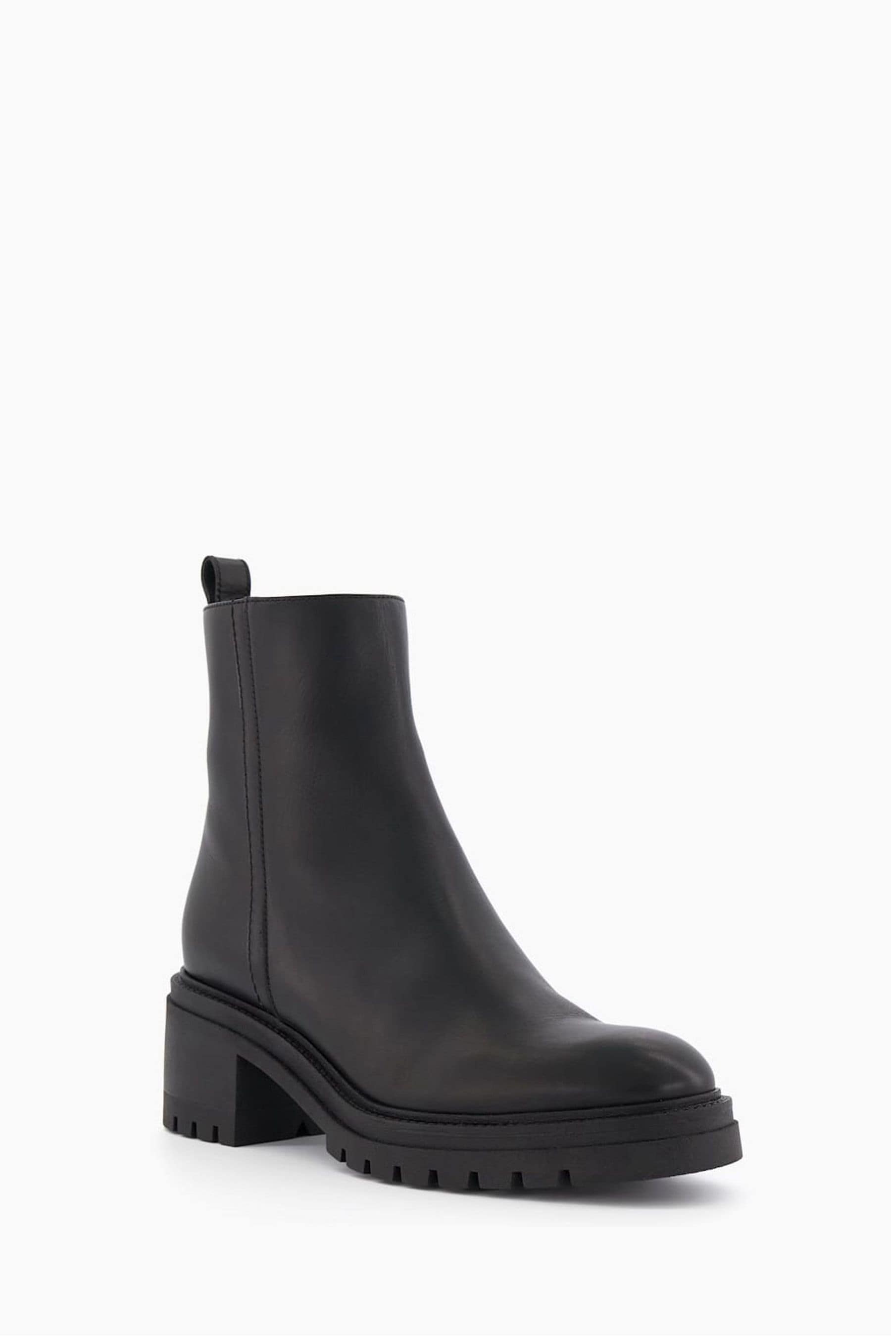 Buy Dune London Black Possessive Cleated Heel Plain Ankle Boots from Next Luxembourg