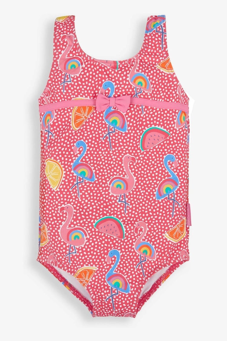 JoJo Maman Bébé Pink Flamingo No Nappy Swimsuit - Image 1 of 3