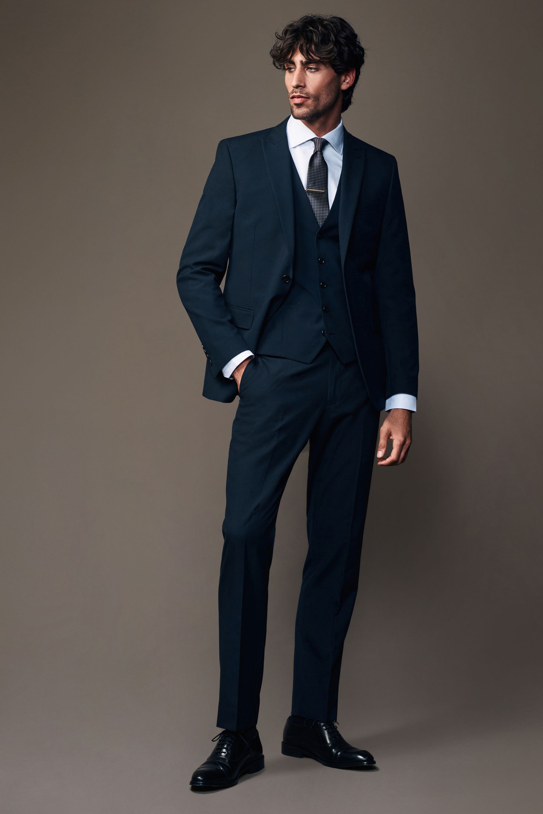 Buy Navy Blue Slim Fit Two Button Suit Jacket from the Next UK online shop