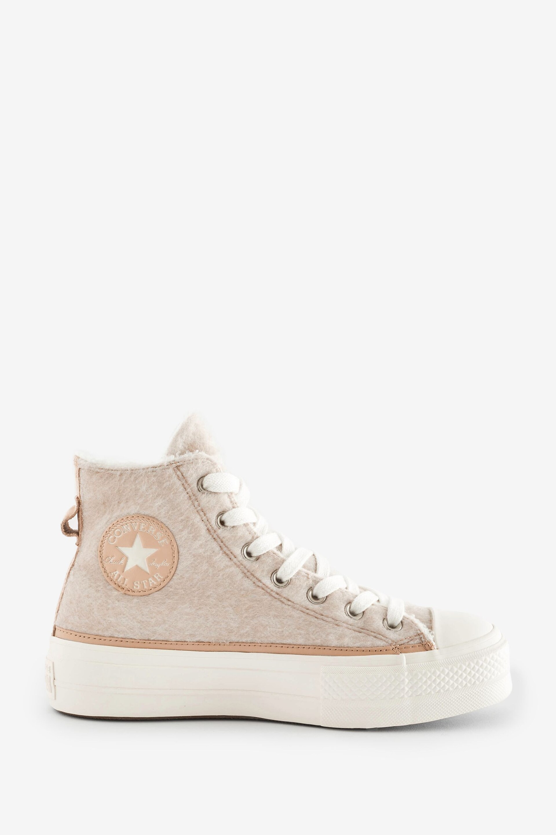 Converse Neutral Fleece Lined Chuck Taylor All Star Lift Trainers - Image 1 of 9