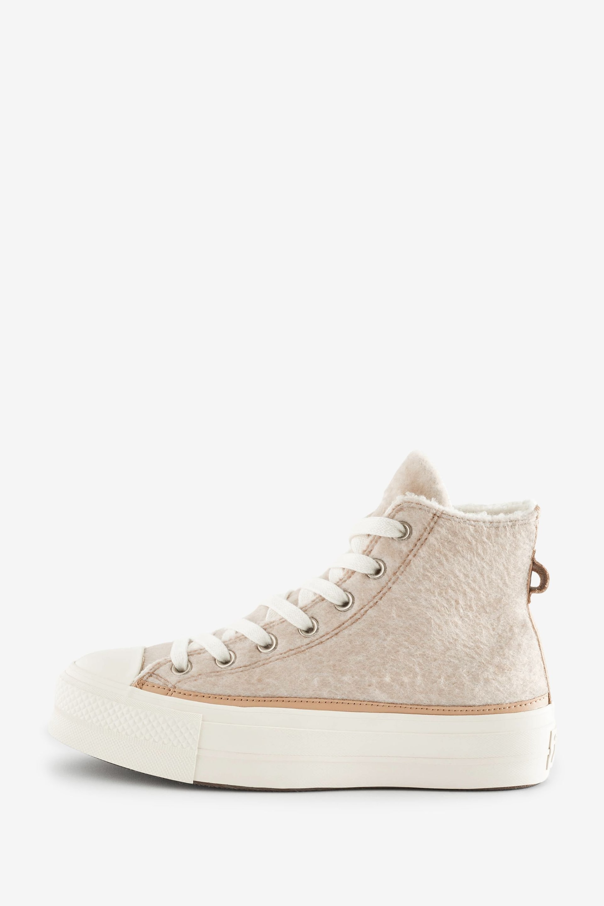 Converse Neutral Fleece Lined Chuck Taylor All Star Lift Trainers - Image 2 of 9