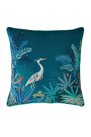 Sara Miller Teal Blue Heron Cushion