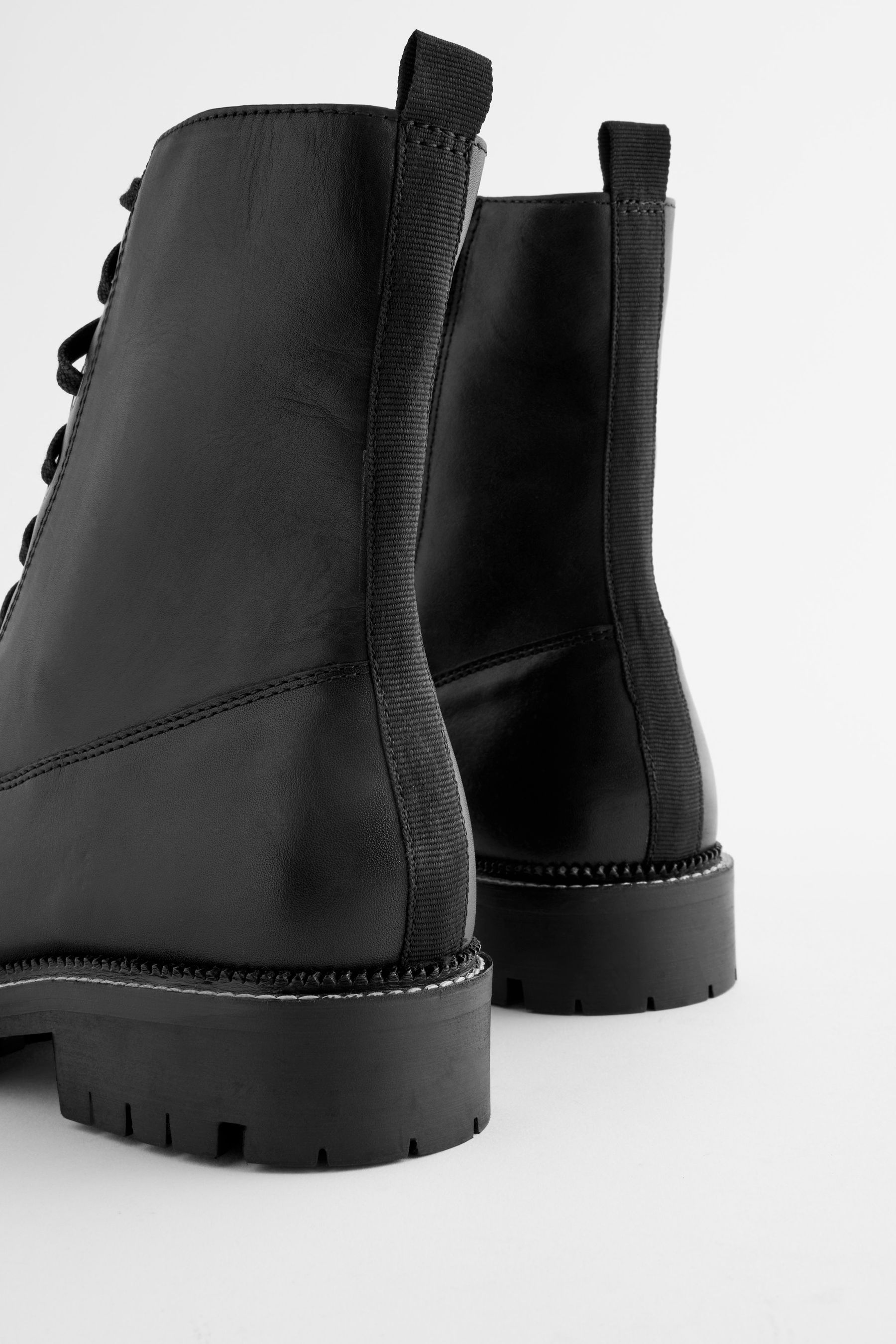 Buy Black Regular Wide Fit Forever Comfort Leather Lace Up Boots