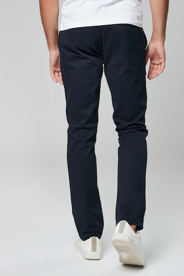 Navy Blue Slim Fit Stretch Chinos Trousers
