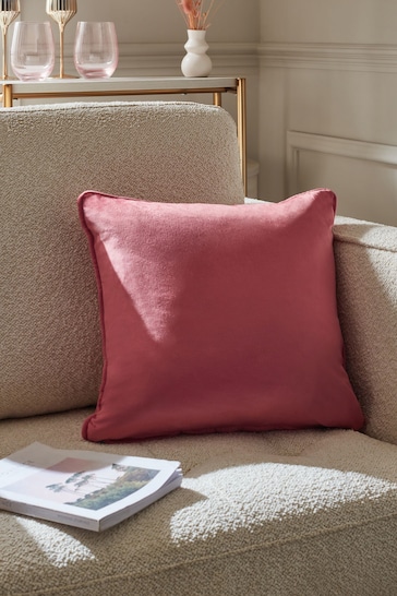 Coral Pink 43 x 43cm Matte Velvet Cushion