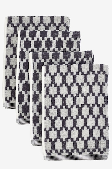 Set of 3 Monochrome Terry Tea Towels