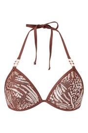 Ann Summers Brown Sultry Heat Sequin Triangle Bikini Top - Image 5 of 5