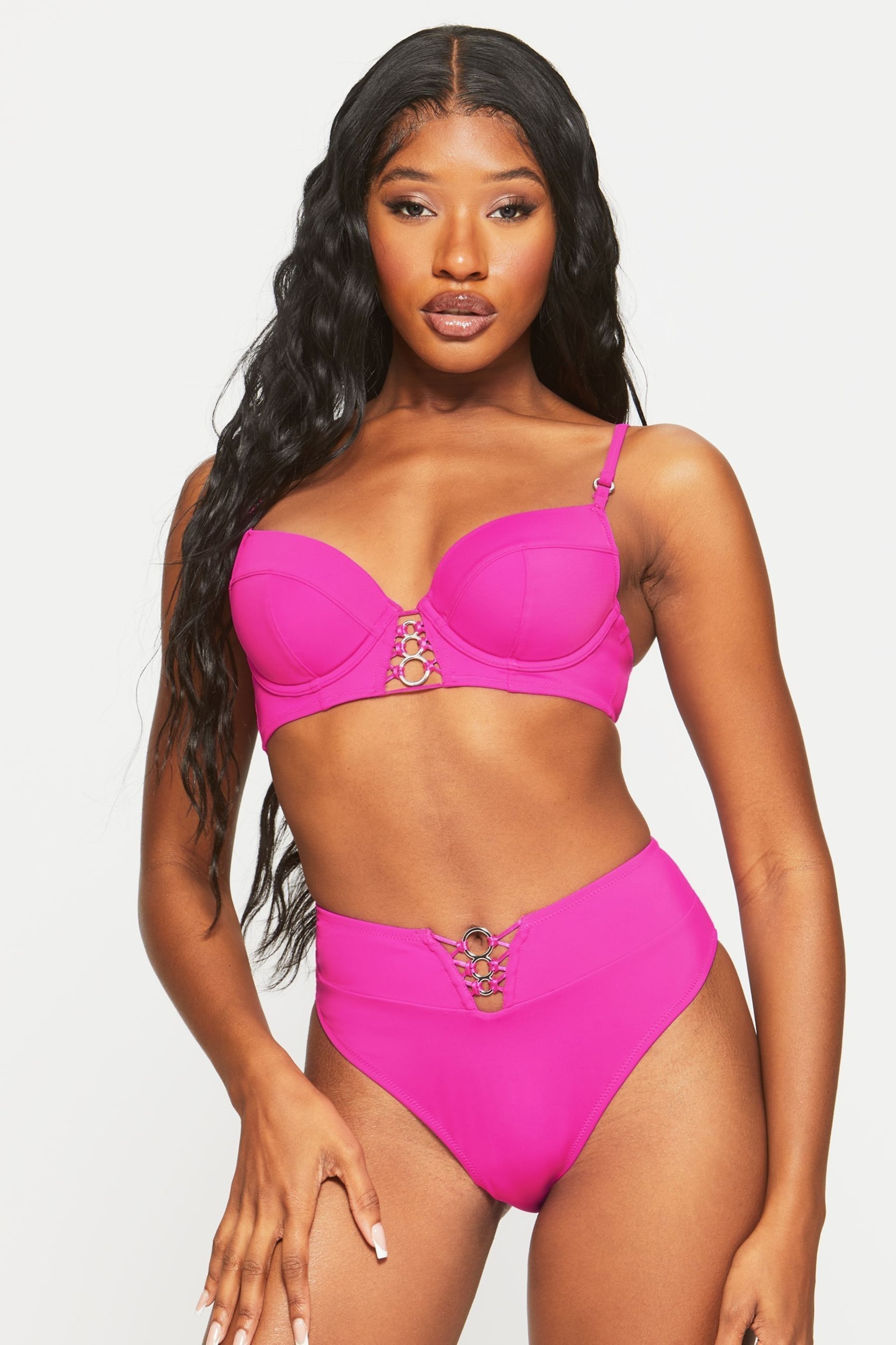 Ann Summers Pink Bright Miami Dreams High-Waisted Bikini Bottoms - Image 1 of 6