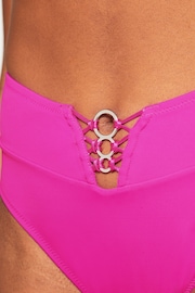 Ann Summers Bright Pink Miami Dreams High-Waisted Bikini Bottoms - Image 4 of 5