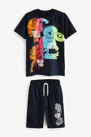 Navy Short Sleeve License T-Shirt And Shorts Set (3-16yrs) - Image 1 of 3