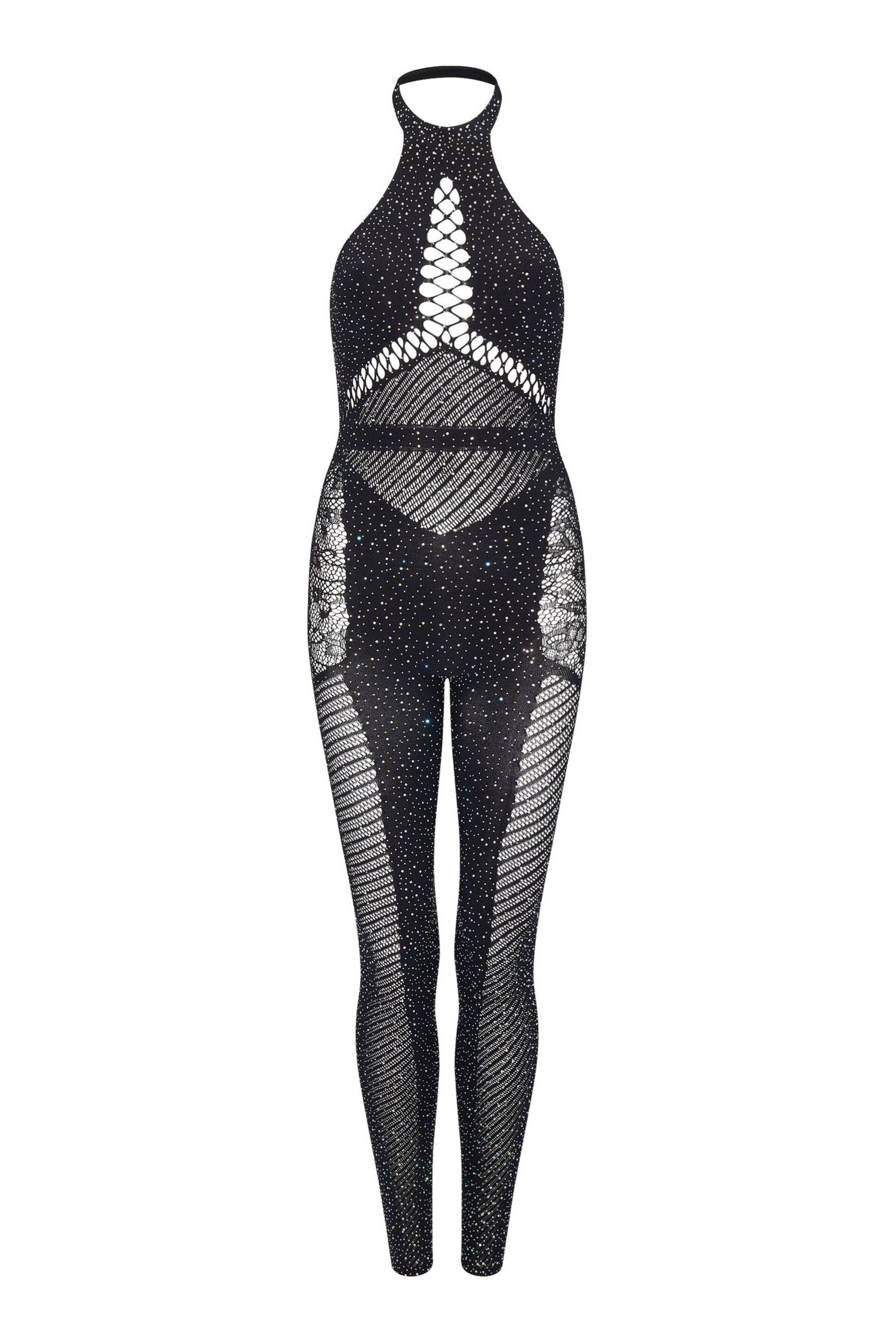 Ann Summers Black Paisley Diamanté Bodystocking - Image 4 of 4