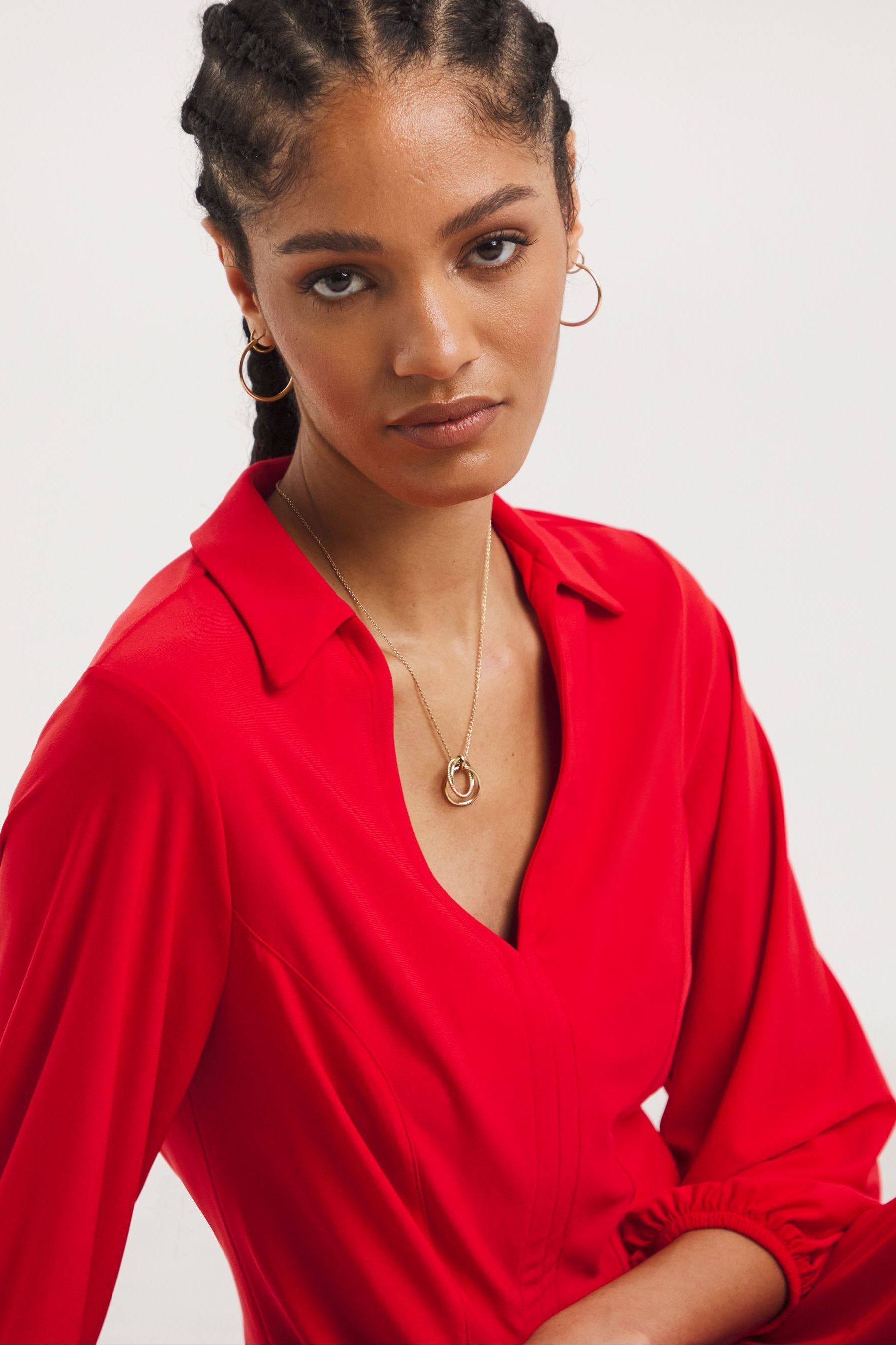 Jd williams red dress top