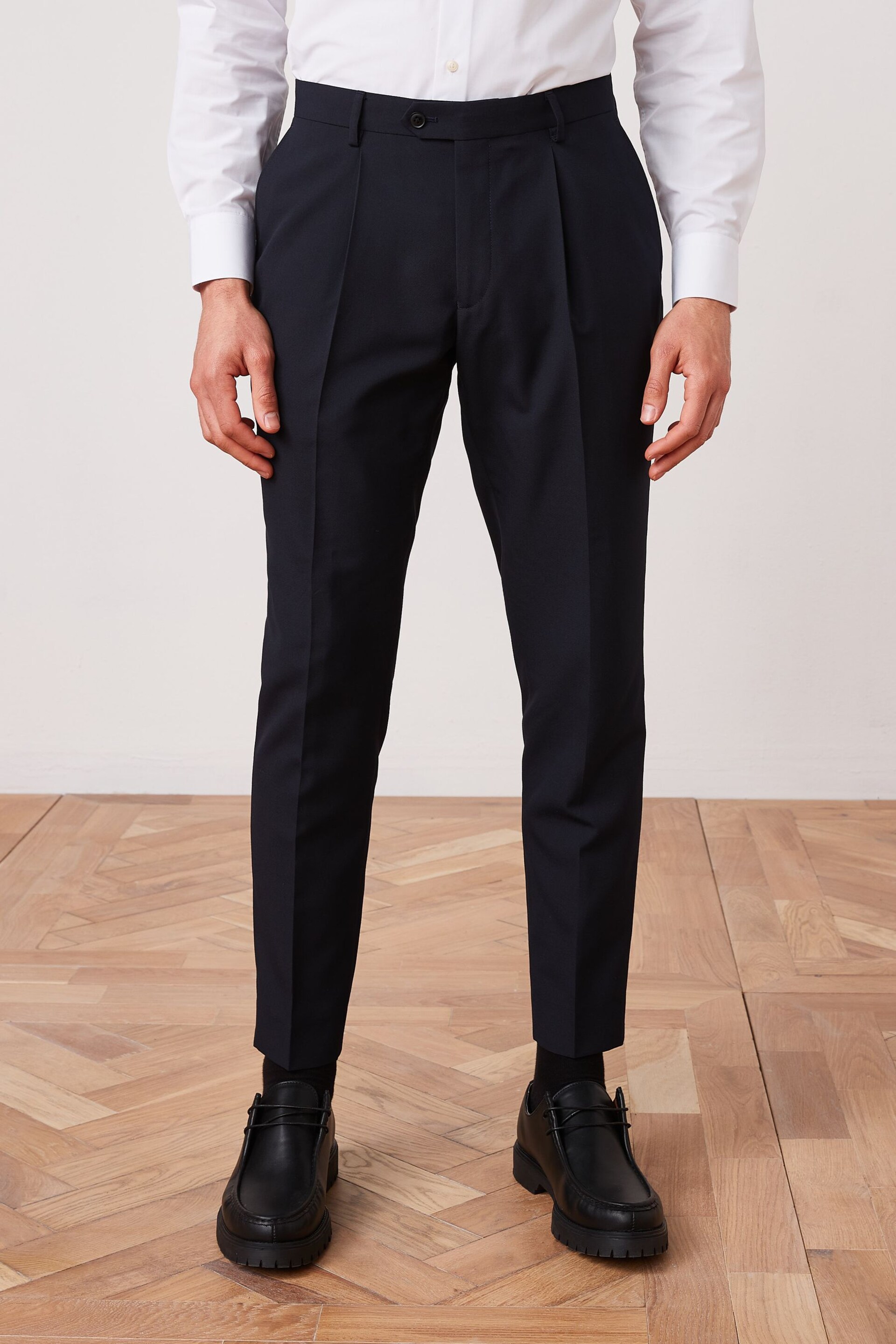 Navy Blue Slim Suit Trousers - Image 1 of 7