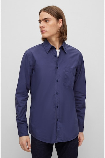 Blue Satin Tie Front Shirt