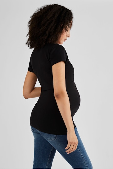 JoJo Maman Bébé Black Maternity & Nursing T-Shirt