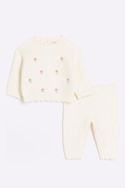 River Island Cream Baby Girls Ecru Floral Embroidery Set - Image 1 of 4