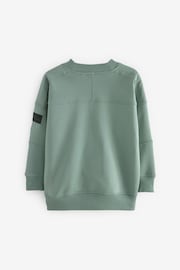 Sage Green Utility Crew Neck Sweat Top (3-16yrs) - Image 6 of 8