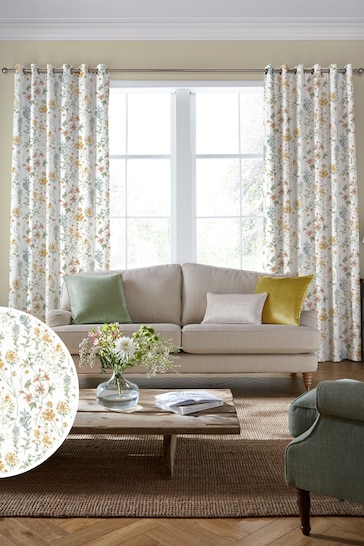 Laura Ashley Pale Gold Wild Meadow Made to Measure Curtains