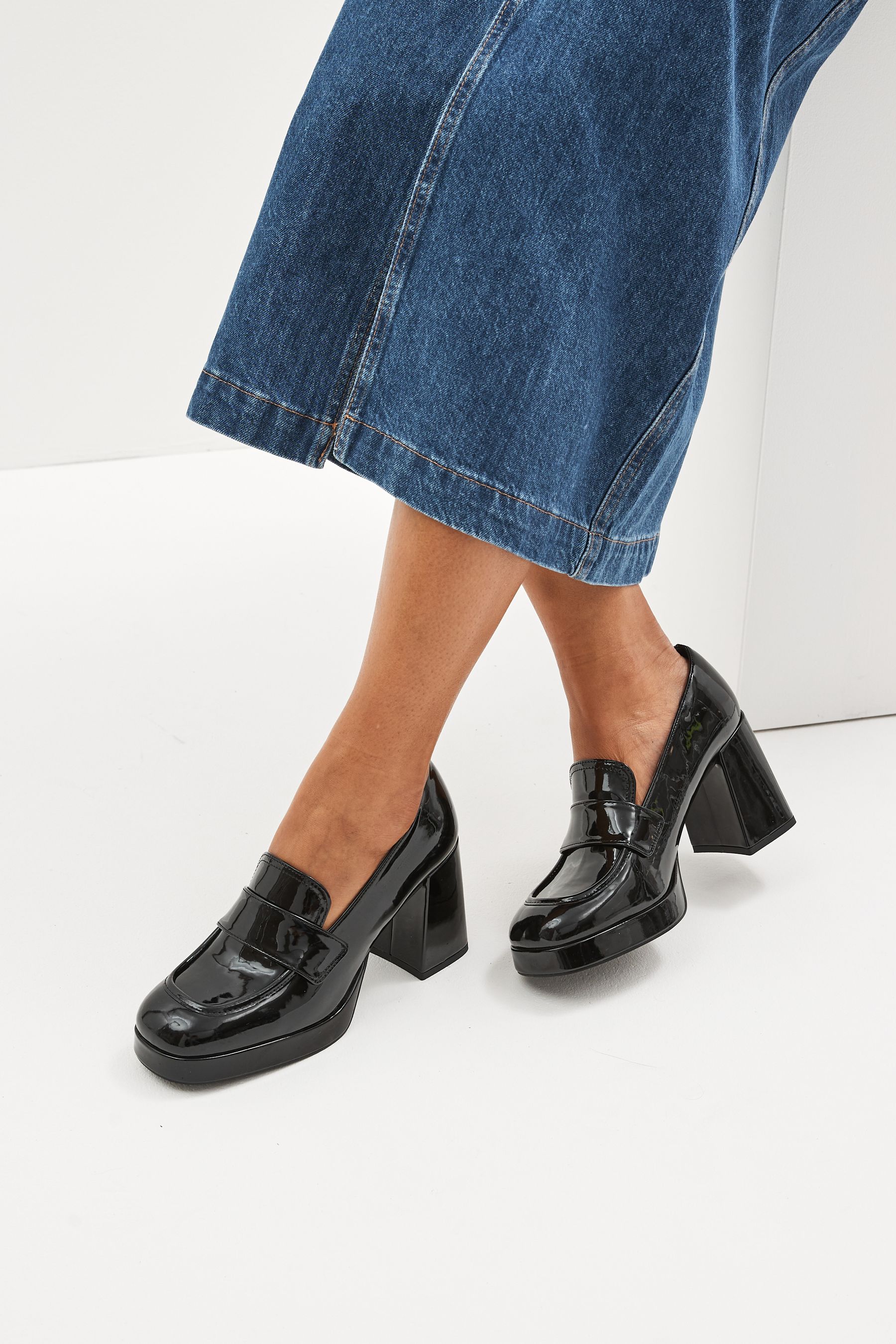 Heeled platform loafers hotsell