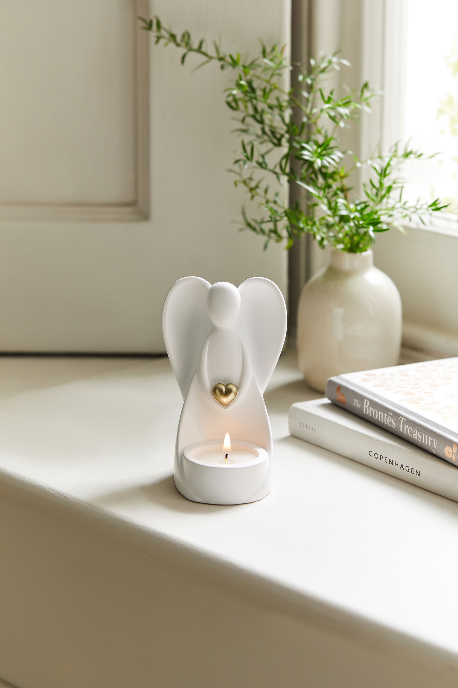 White Angel Tea Light Candle Holder