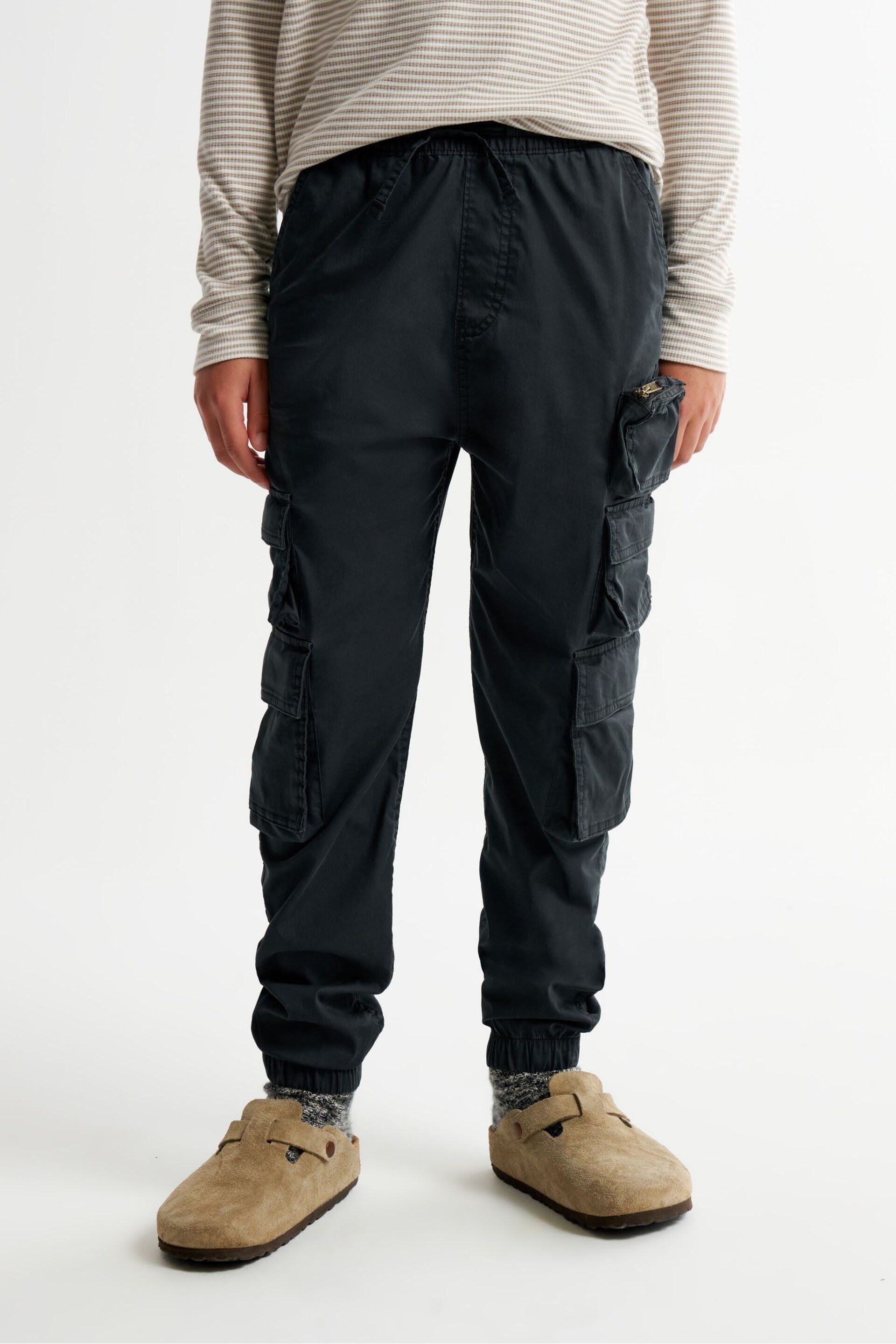 Abercrombie & Fitch Black Cargo Joggers - Image 1 of 9