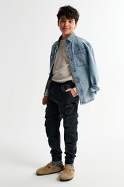 Abercrombie & Fitch Black Cargo Joggers - Image 4 of 9