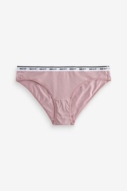 White/Grey/Pink/Light Green Bikini Cotton Rich Logo Knickers 4 Pack - Image 7 of 10