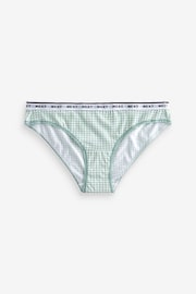 White/Grey/Pink/Light Green Bikini Cotton Rich Logo Knickers 4 Pack - Image 9 of 10