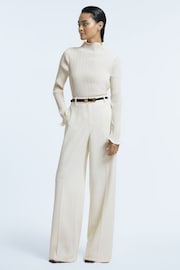Atelier Fitted Ribbed Ruffle Neck Top - Image 4 of 6