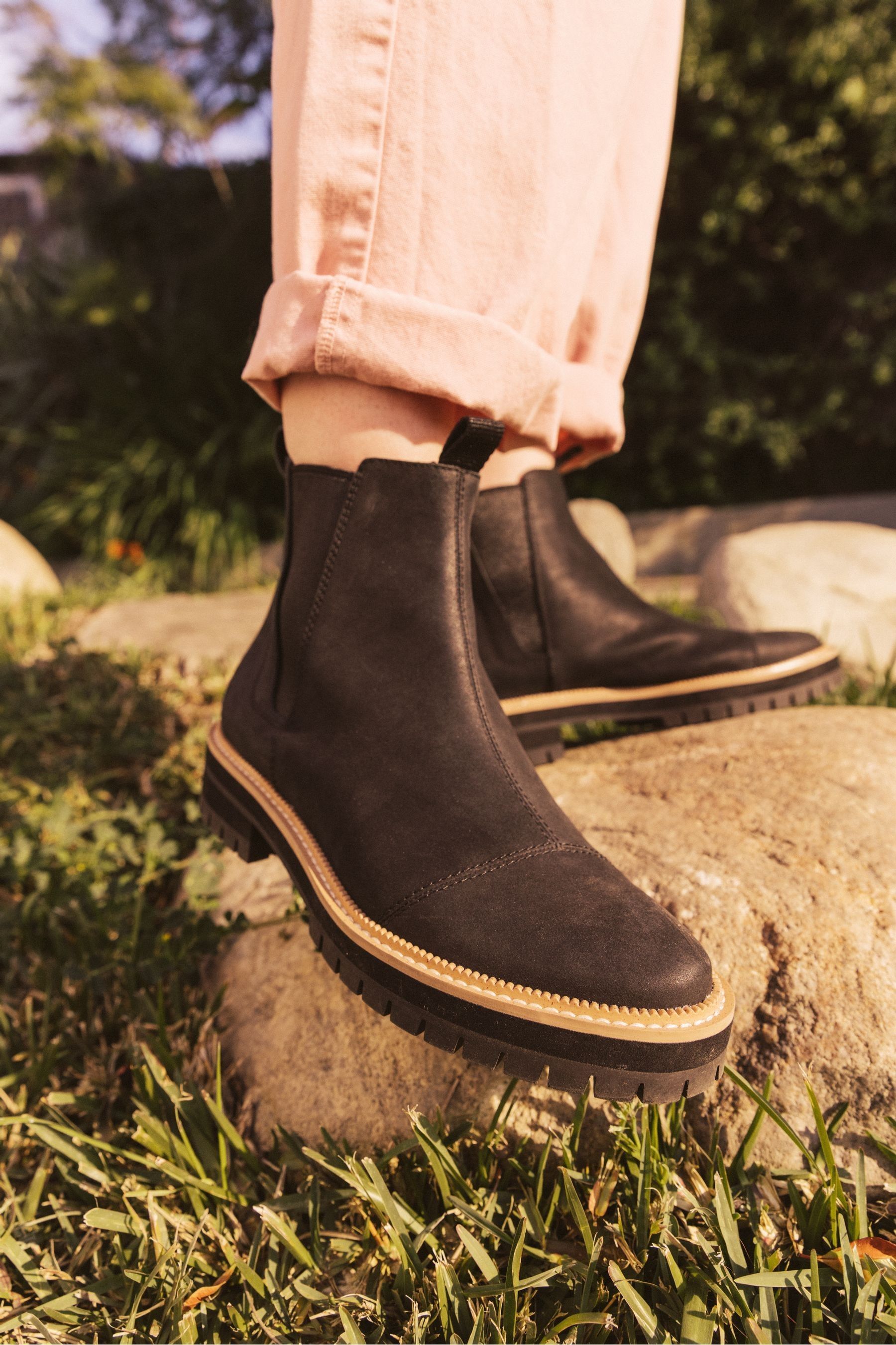 Buy TOMS Dakota Water Resistant Leather with Faux Fur Boots from