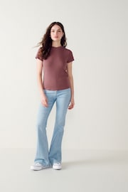 Rose Pink Soft Touch Ribbed Short Sleeve T-Shirt with TENCEL™ Lyocell - Image 2 of 7