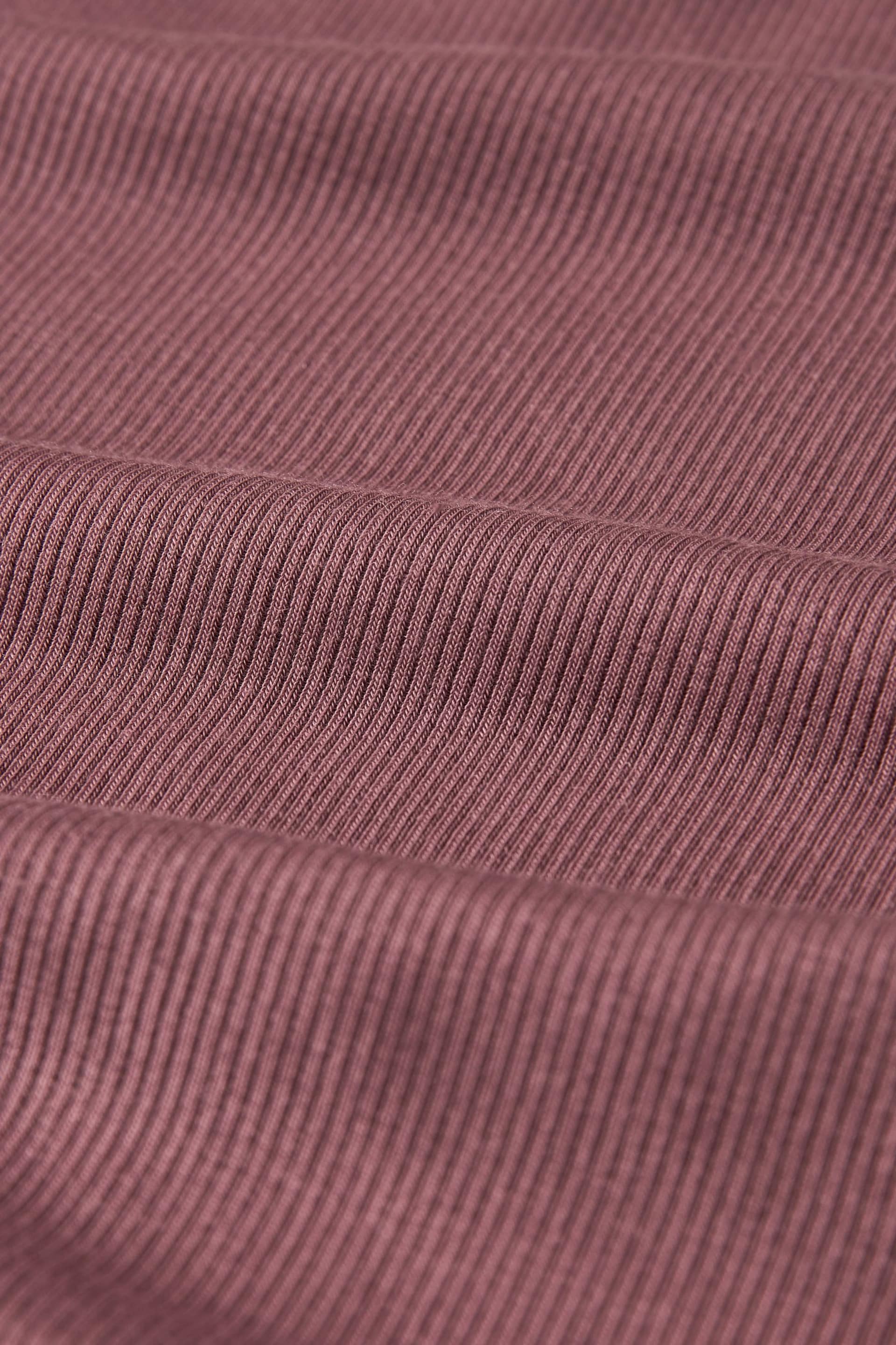 Rose Pink Soft Touch Ribbed Short Sleeve T-Shirt with TENCEL™ Lyocell - Image 7 of 7