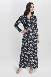 Gina Bacconi Jade Jersey Wrap Black Maxi Dress - Image 3 of 4