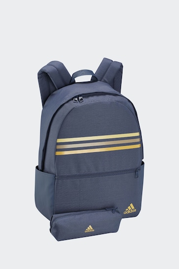 adidas Blue Classic Horizontal 3-Stripes Backpack