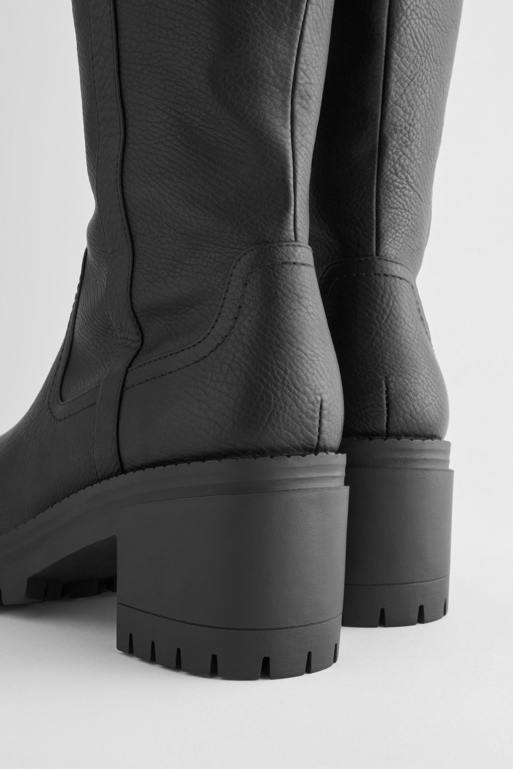 Black knee high heel boots cheap forever 21