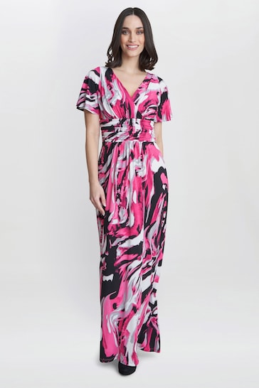 Gina Bacconi Pink Fifi Jersey Maxi Dress